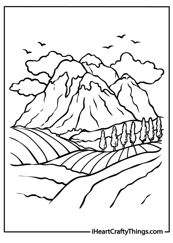 15 Mountains Coloring Pages (100% Free Printables)