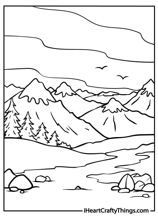 15 Mountains Coloring Pages (100% Free Printables)