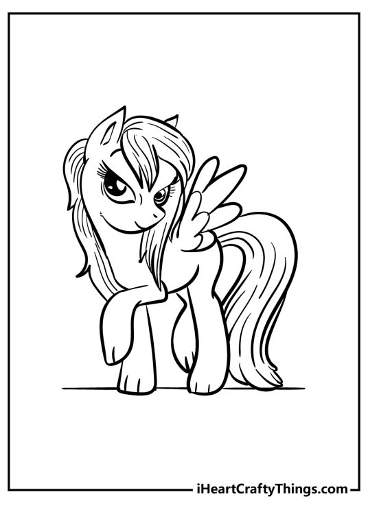 My Little Pony coloring page featuring pony with a lot of character and attitude in her facial expression