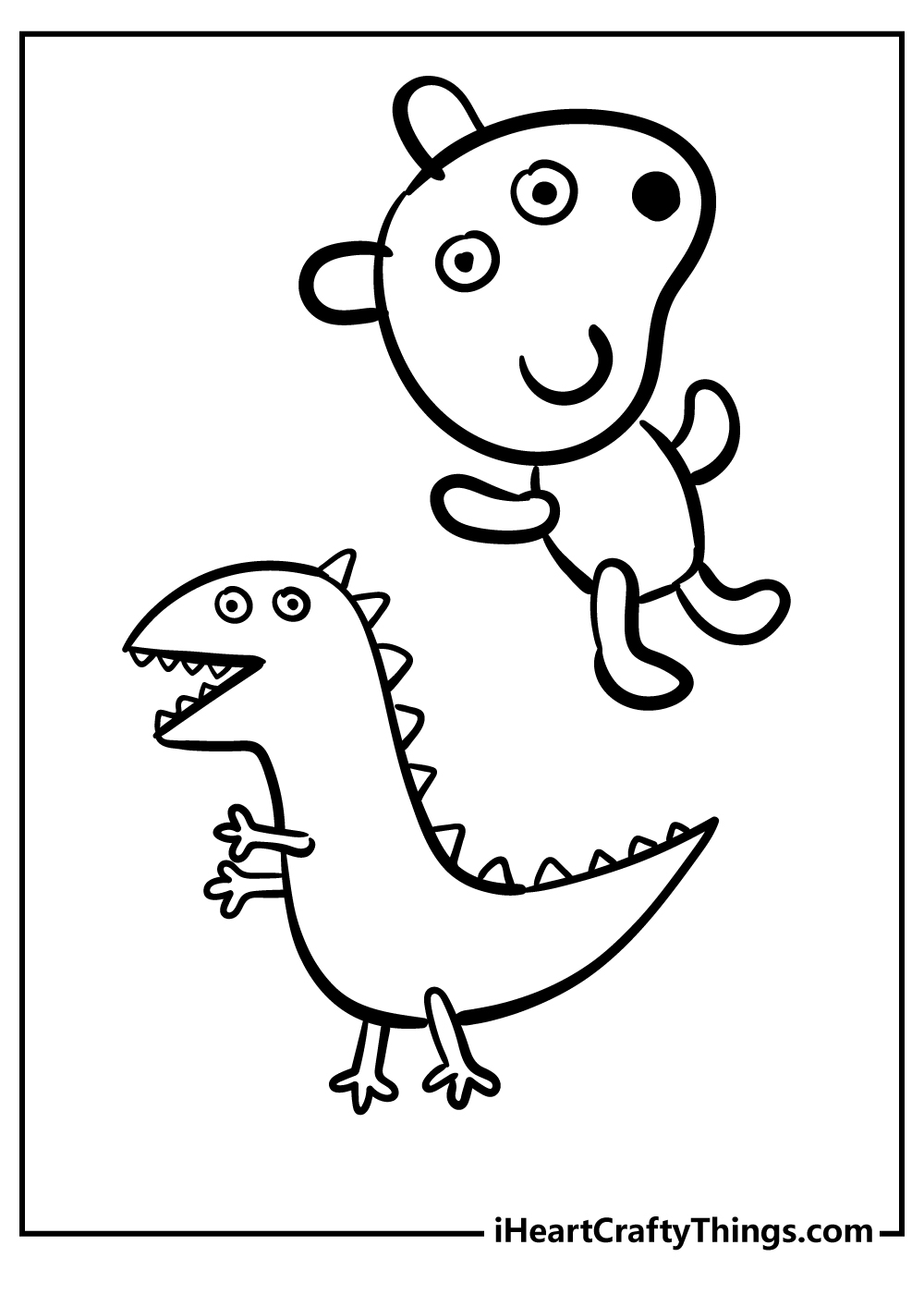 Drawings To Paint & Colour Peppa Pig - Print Design 009