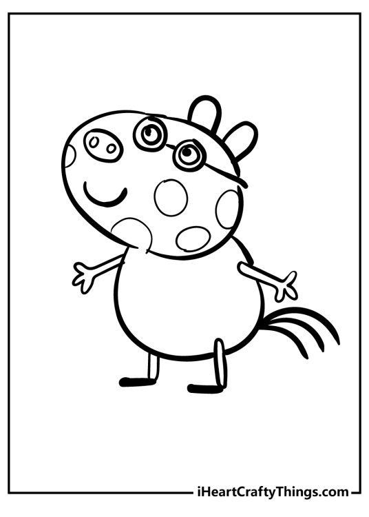 Picture for kids featuring Peppa Pig character Pedro Pony with spots on his face and a horse’s tail