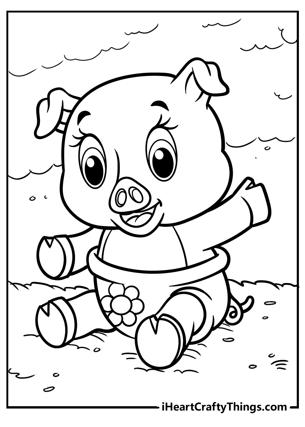 95 Coloring Pages Cute Pig  Best Free