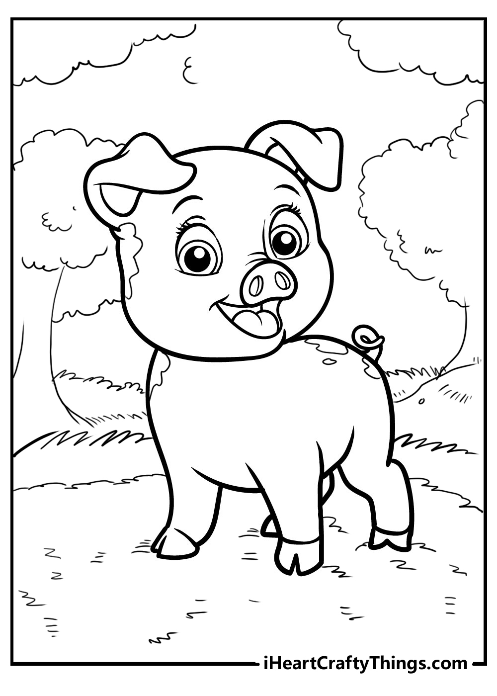 cute pigs coloring pages