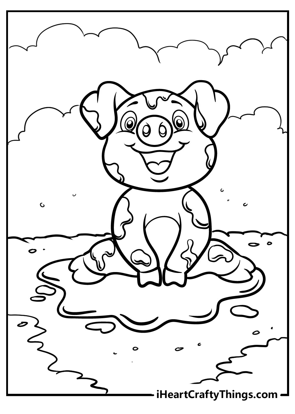Pig Coloring Pages Drawing Pigs Cute Drawings Baby Cartoon Printable ...