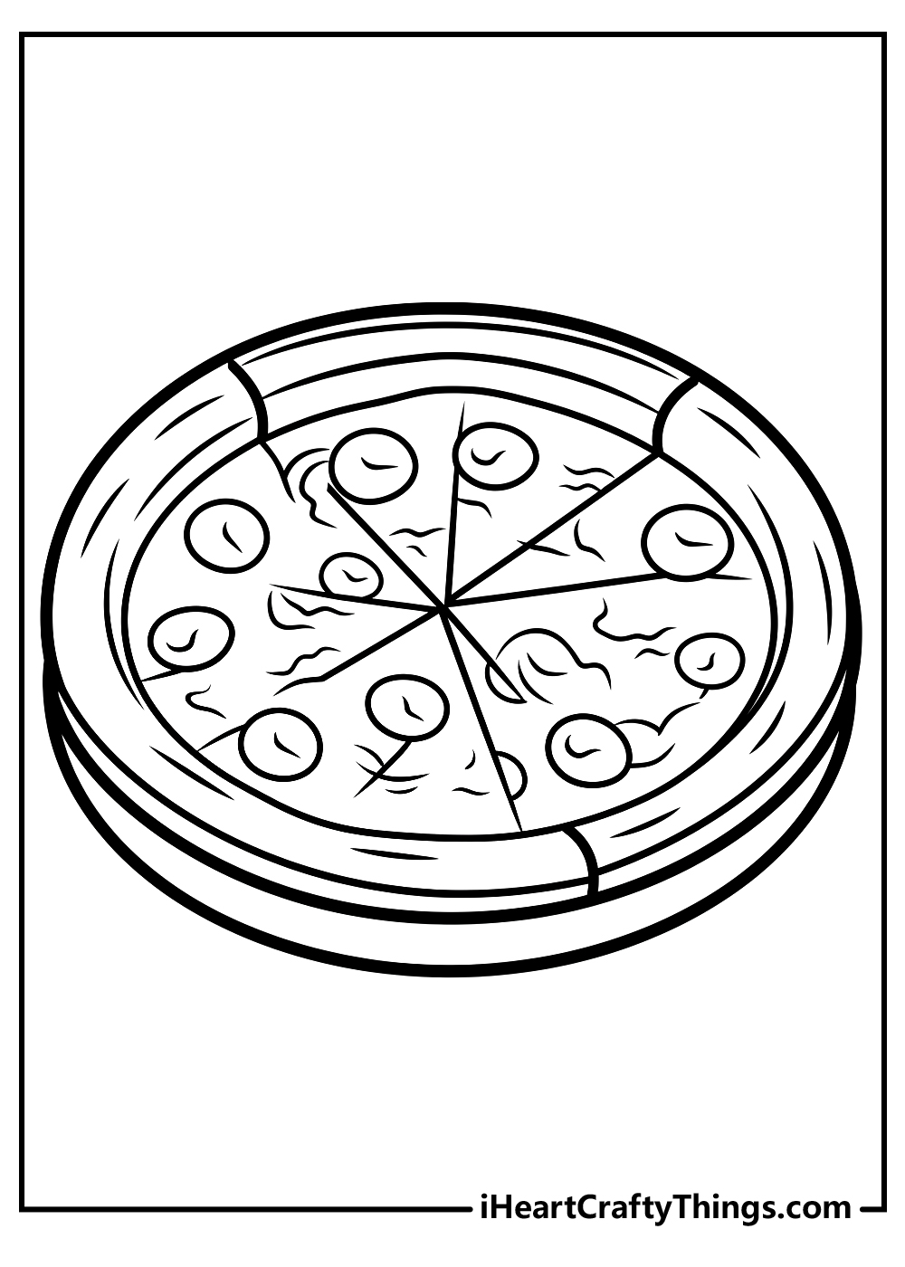 pizza coloring printable for kids