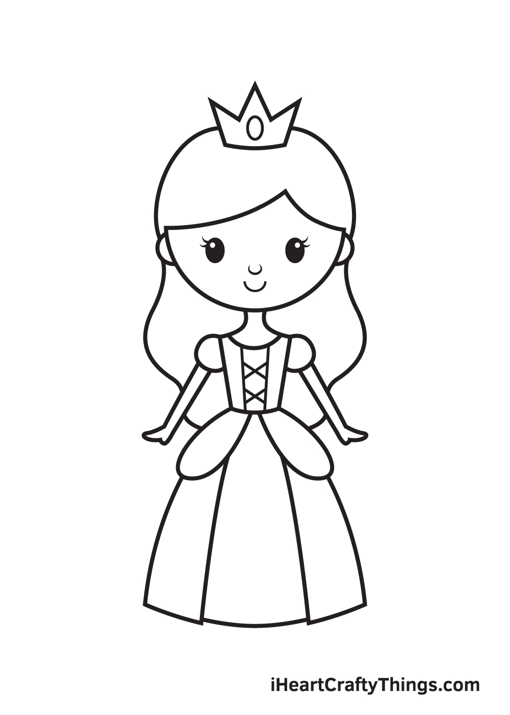 Princess DRAWING %E2%80%93 STEP 9 - Hướng dẫn chi tiết cách vẽ công chúa đẹp dễ thương đơn giản từng bước