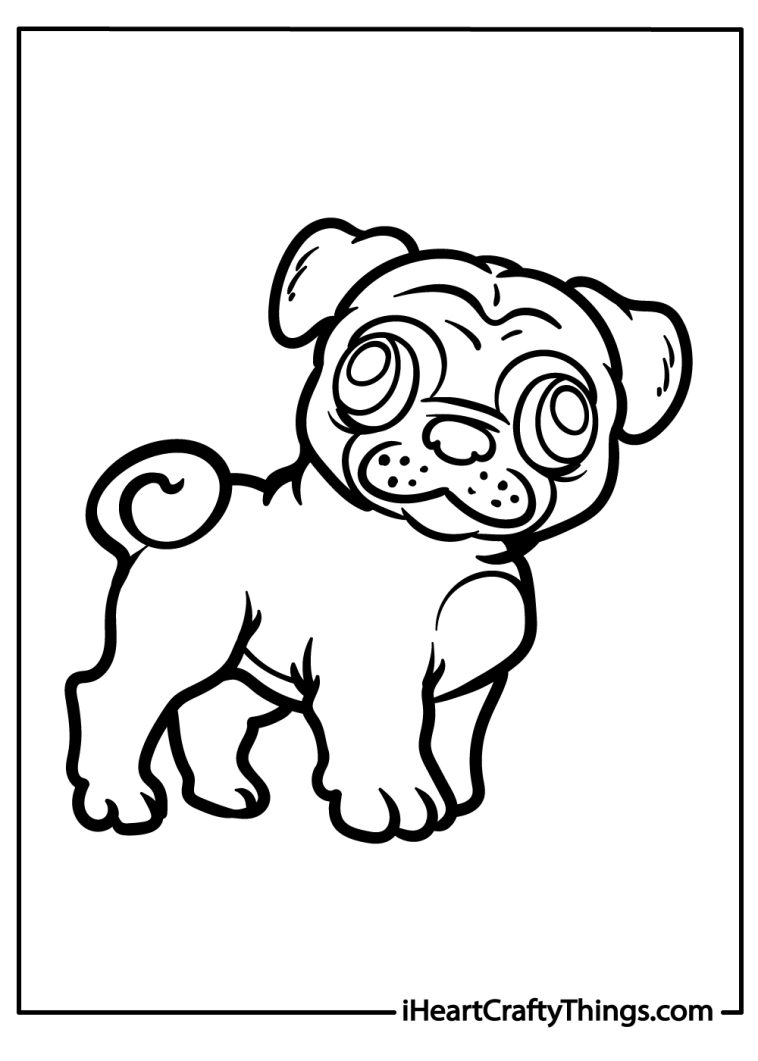 Pug Coloring Pages (100% Free Printables)