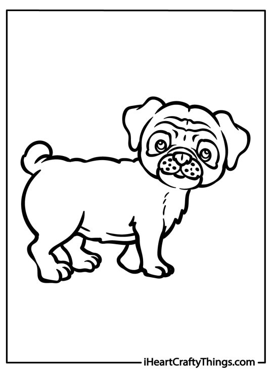 Pug Coloring Pages (100% Free Printables)