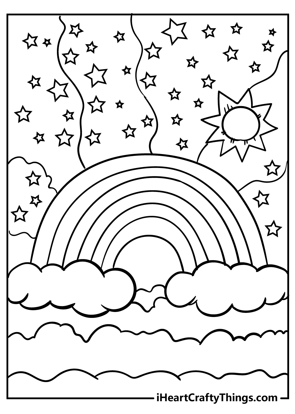 Coloring Book Pages Of Rainbows