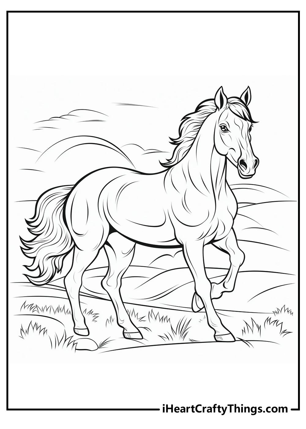 real horse coloring pages 