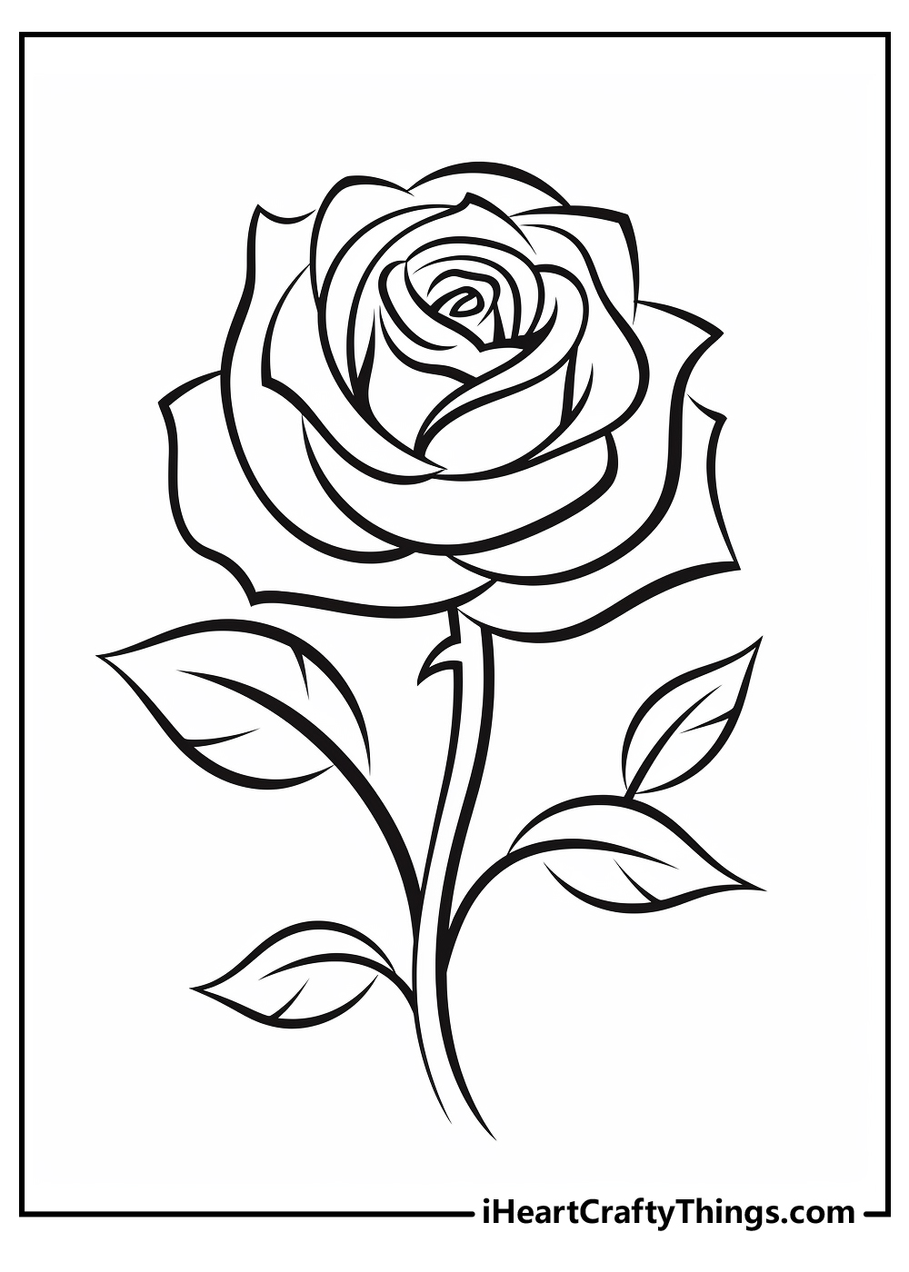 new rose coloring pages for kids