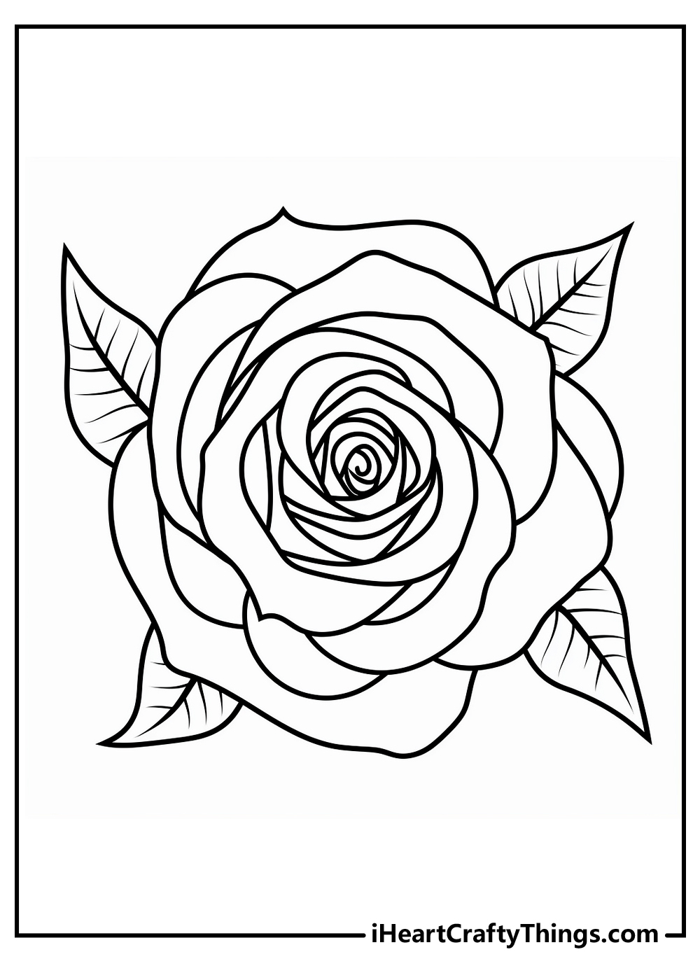 rose coloring sheet free download
