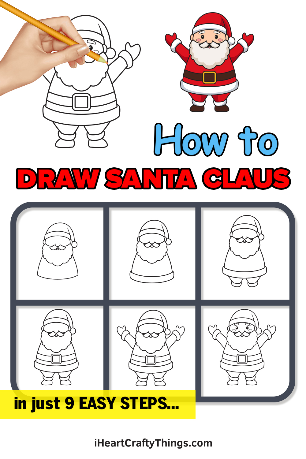 Christmas Tree Drawing with Santa claus gifts | Easy Drawing of Xmas tree