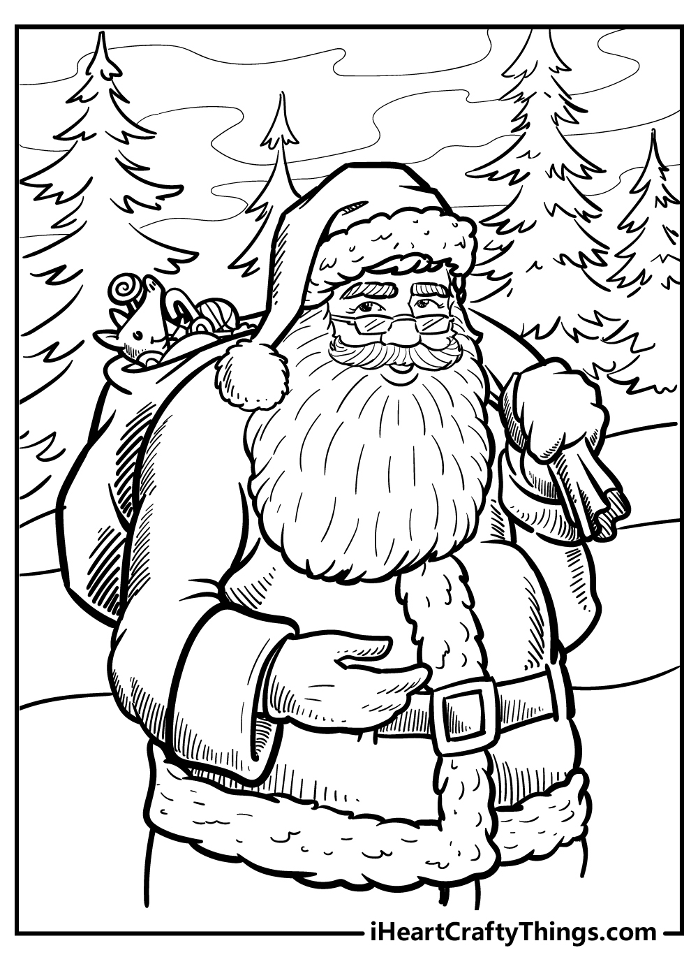 santa coloring pages printable