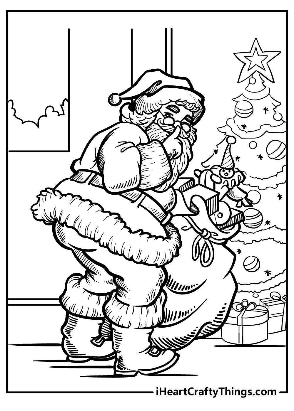 santa coloring pages printable