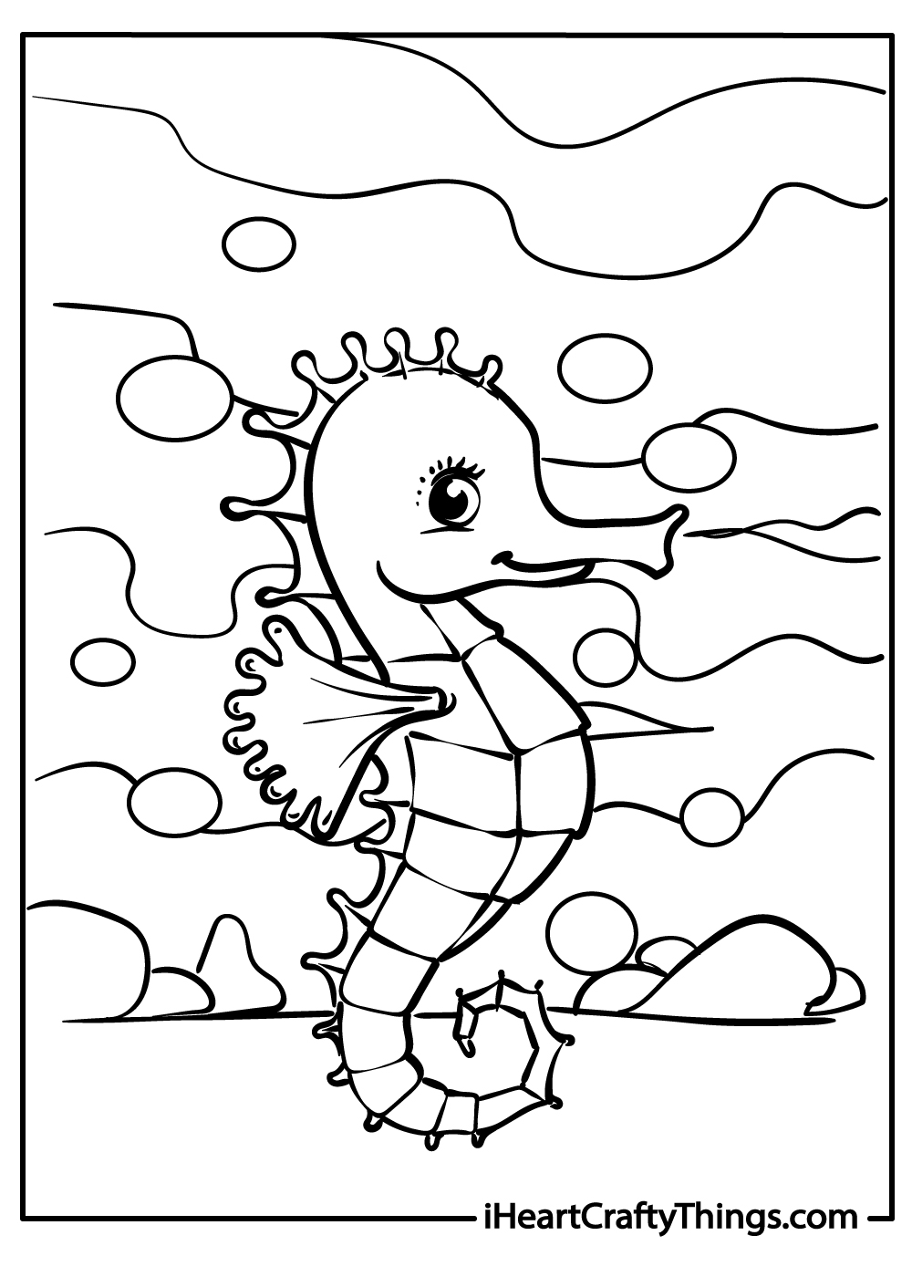 seahorse coloring pages for kids