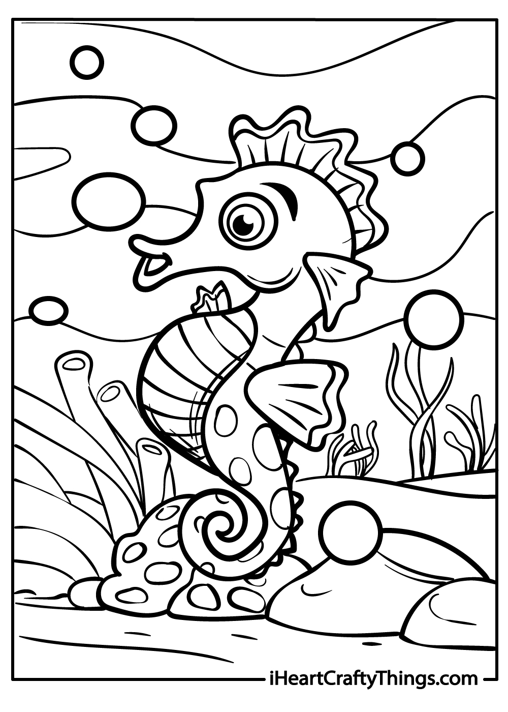 seahorse coloring sheet free download