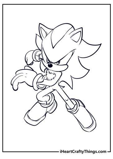 Shadow Sonic The Hedgehog Coloring Pages (Free Printable)