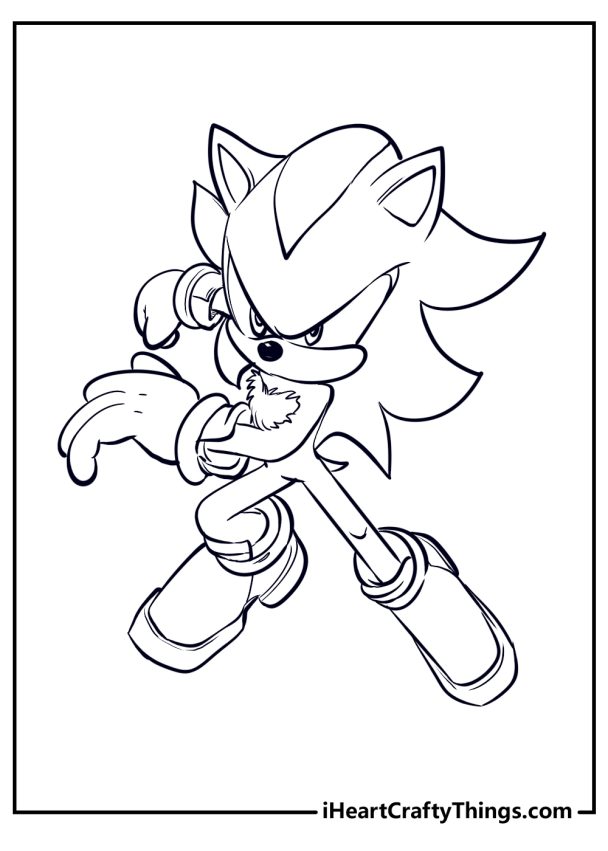 15 Shadow Sonic The Hedgehog Coloring Pages (Free Printable)