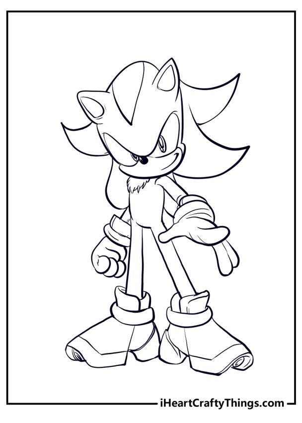 Shadow Sonic The Hedgehog Coloring Pages (Free Printable)