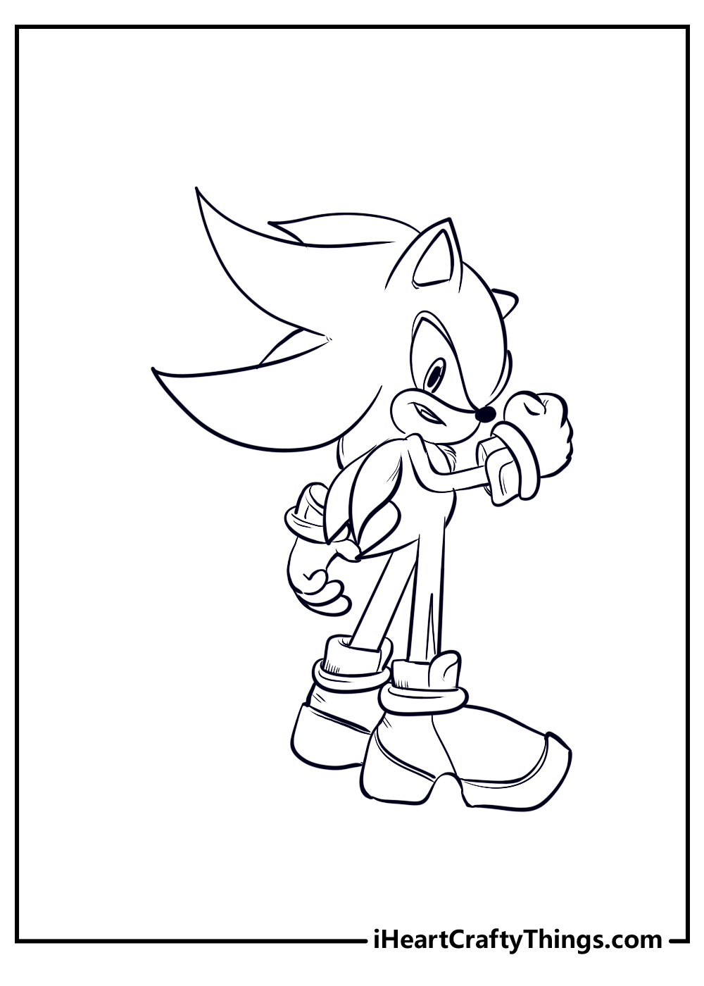 New Shadow The Hedgehog Coloring Pages
