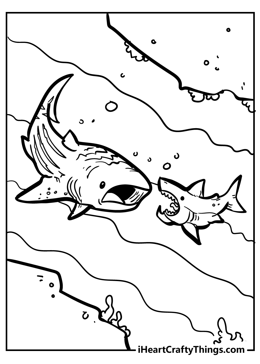 Shark coloring pages for preschoolers free printable