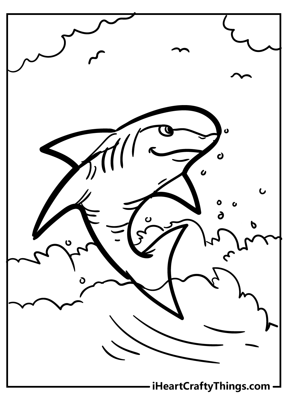 Shark coloring book free printable