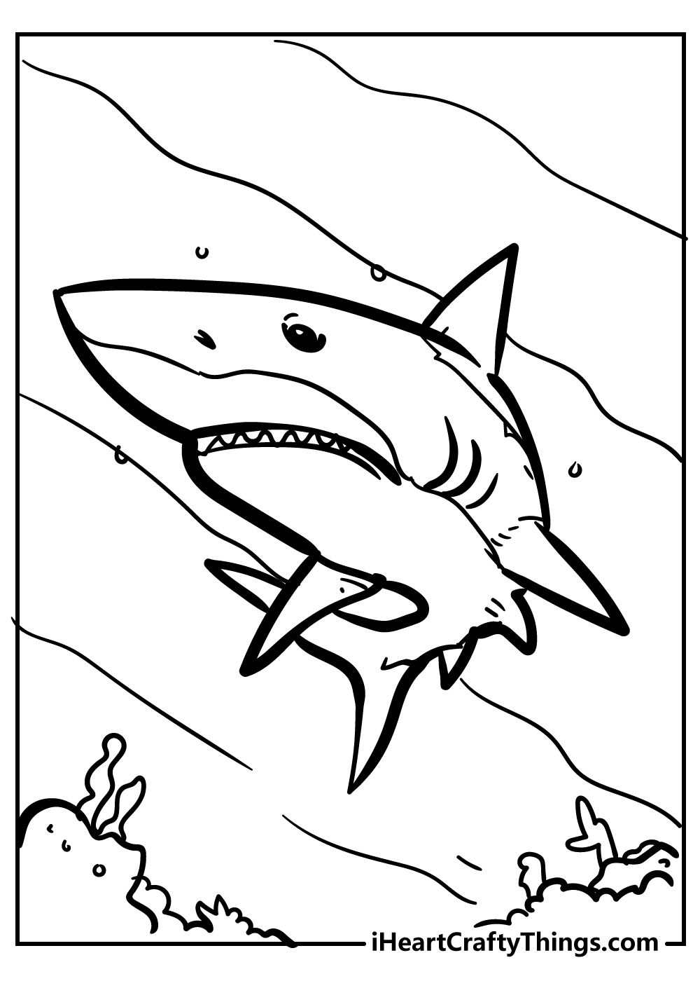 ocean shark coloring pages