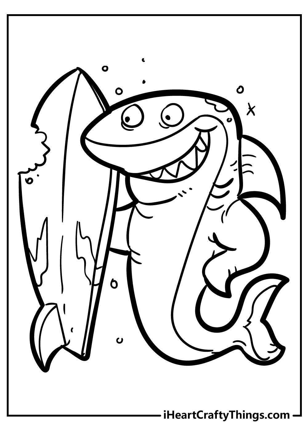 Shark coloring book for kids free printable