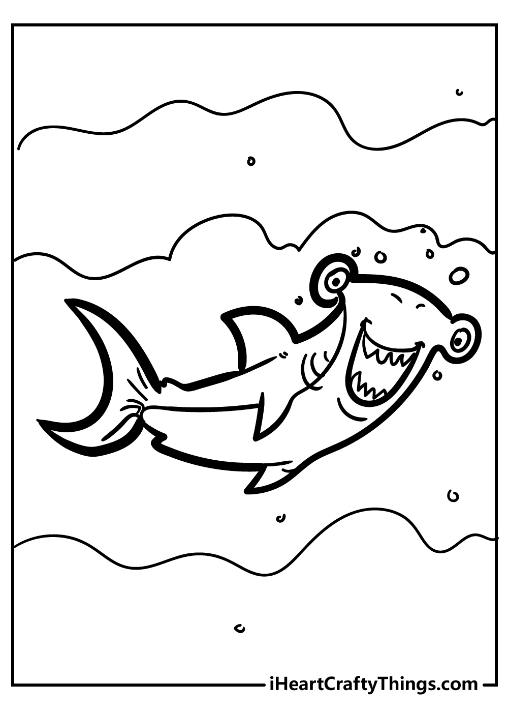 Shark coloring book for kids free printable