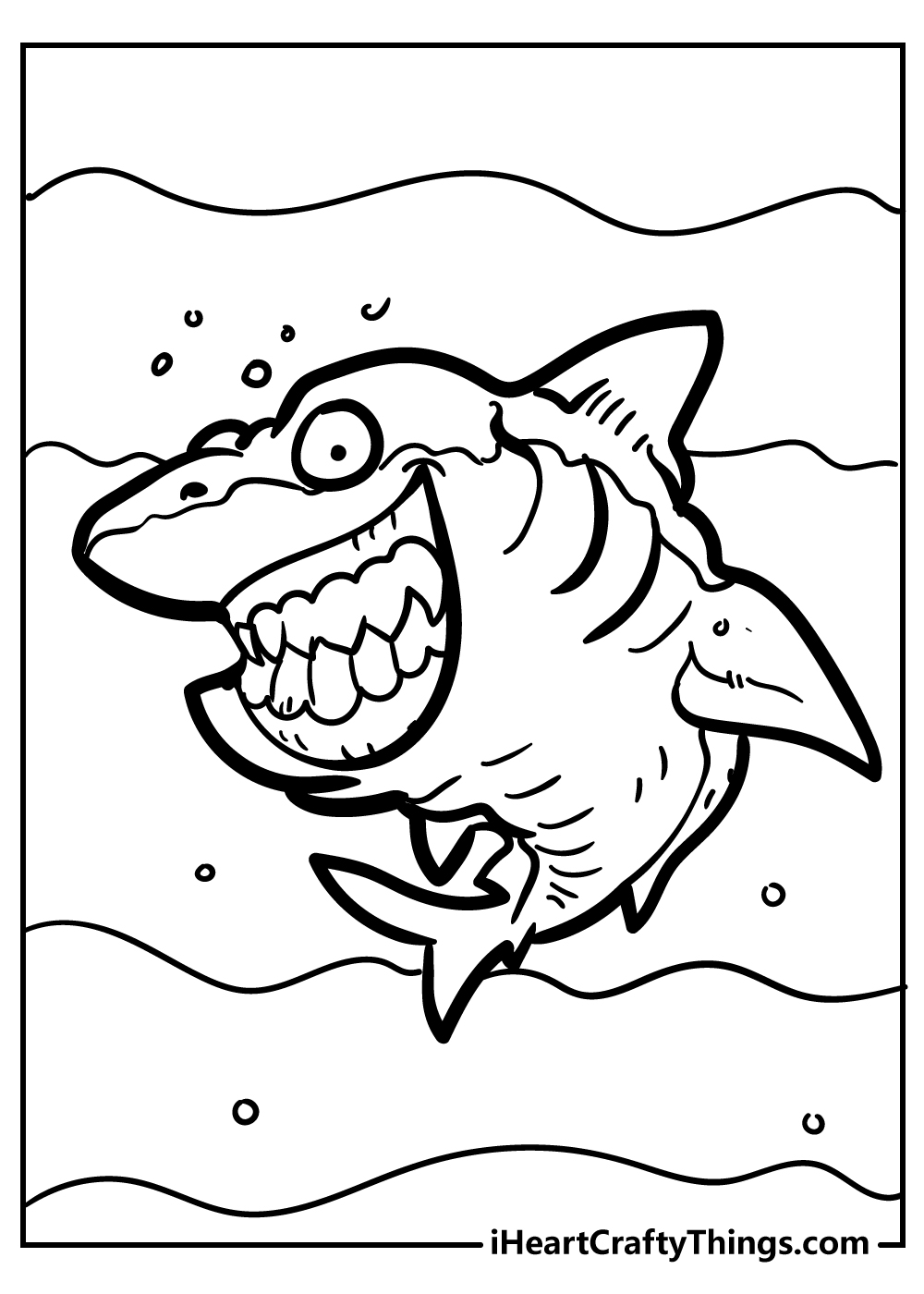 Shark coloring book for kids free printable