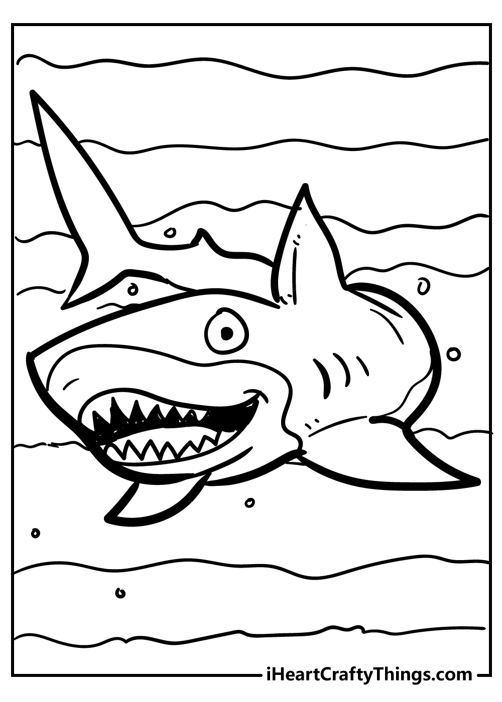 Shark coloring book for kids free printable