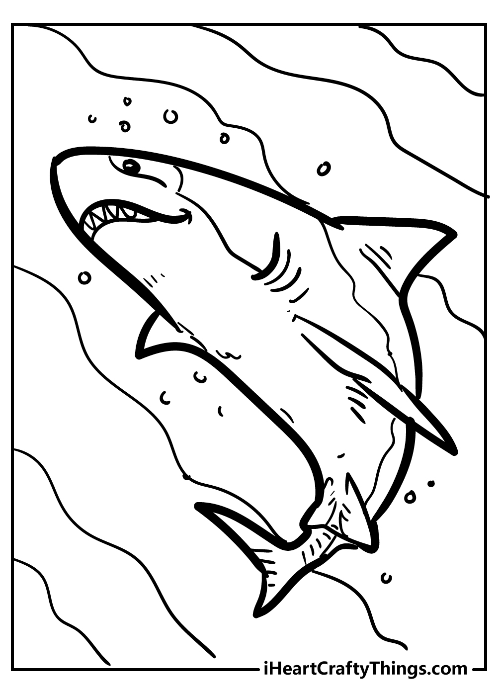 Shark coloring sheet for children free download