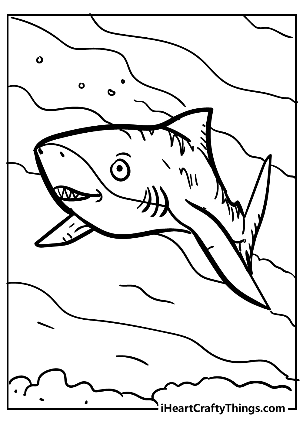 Shark coloring sheet for children free download