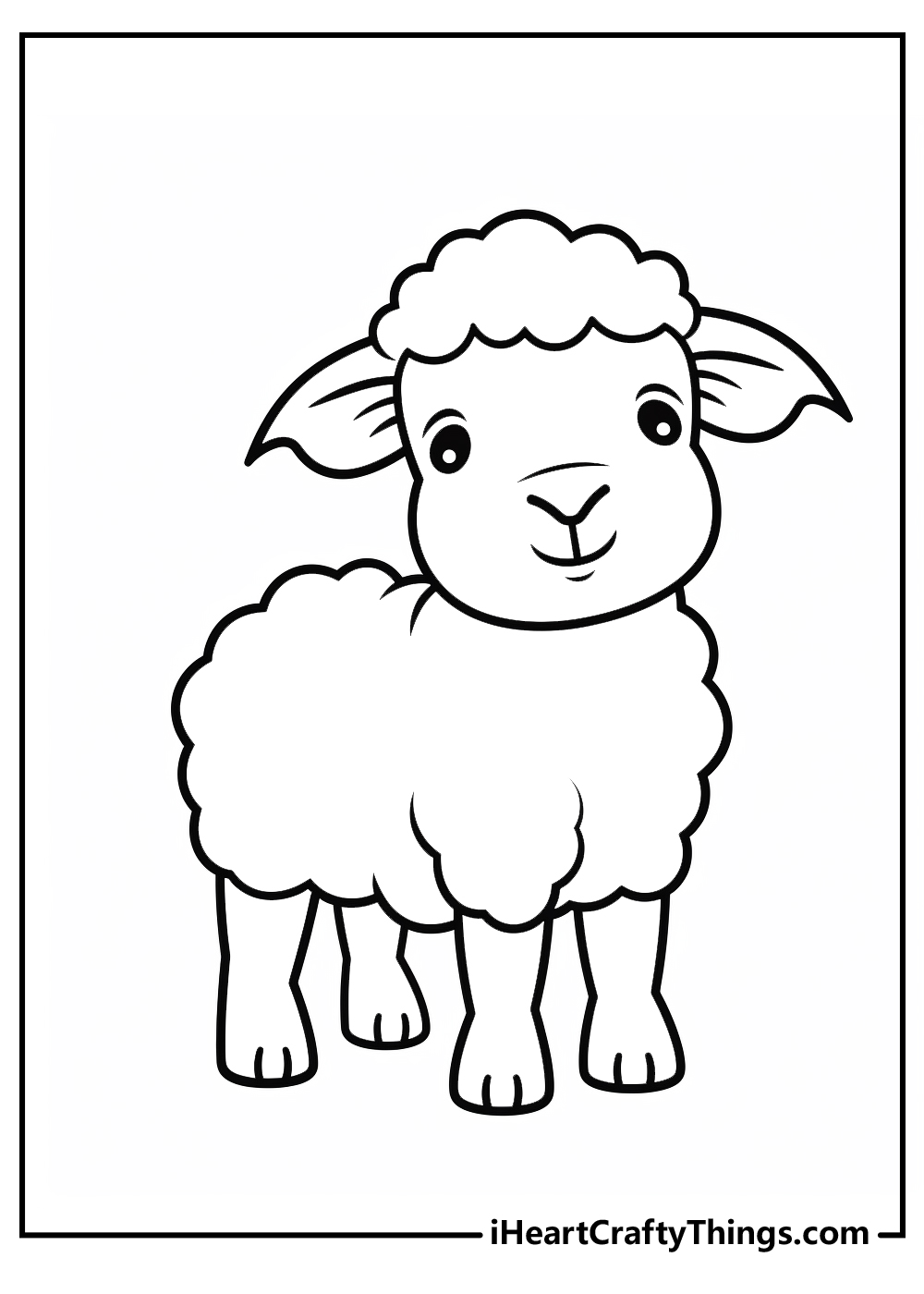 cartoon sheep coloring printable