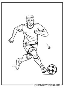 black-and-white soccer coloring pages featured