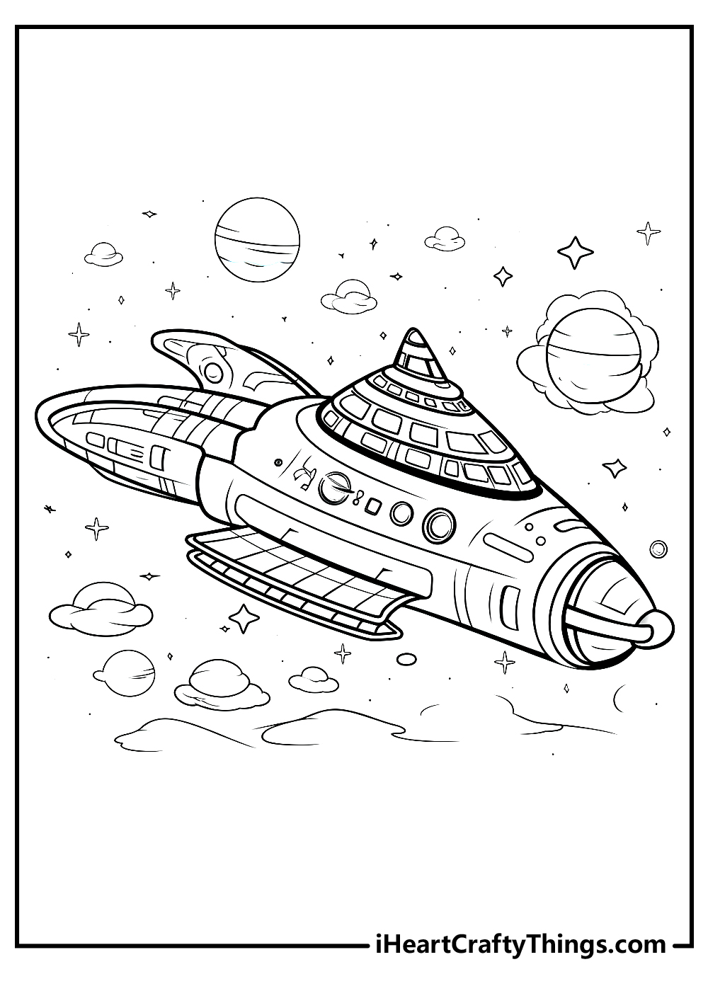 spaceship coloring page