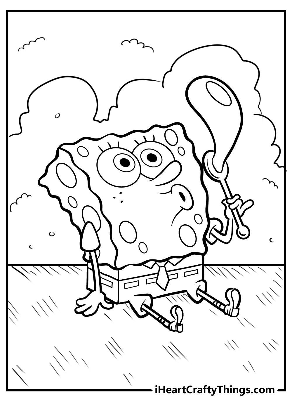 Patrick Star Coloring Pages With Bubbles On It