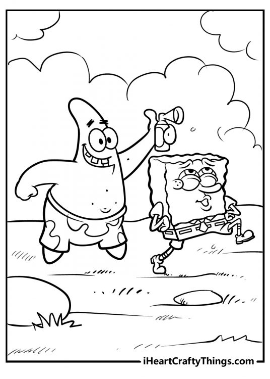 Patrick Pranks SpongeBob Page to Color