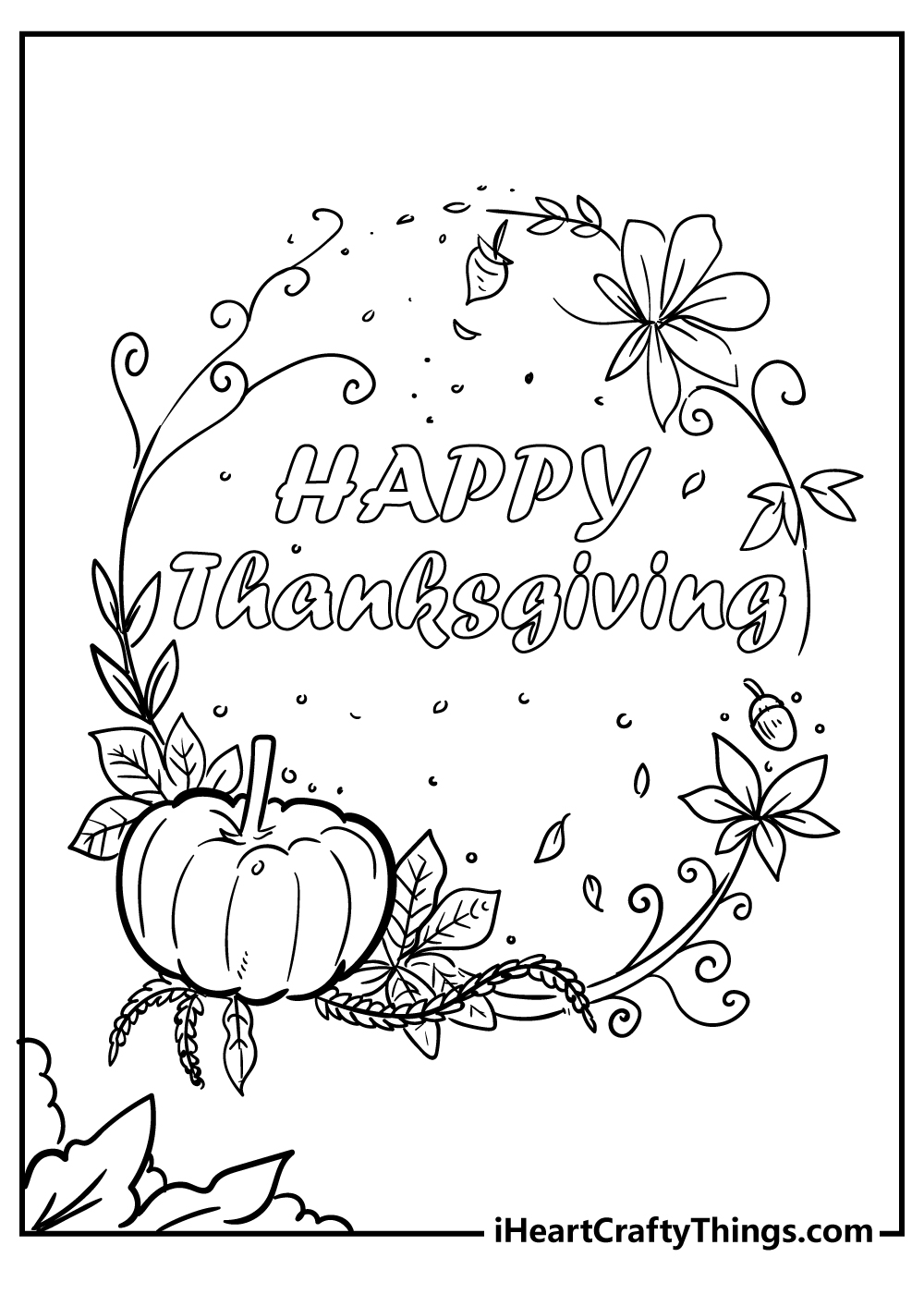 Happy Thanksgiving Coloring Book For Kids Ages 8-12: Thanksgiving