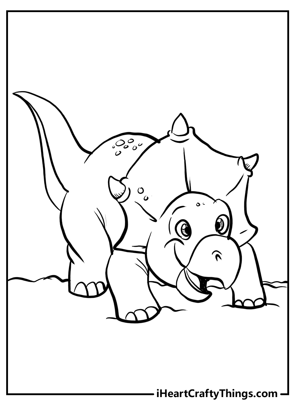Triceratops Coloring Printable for Kids