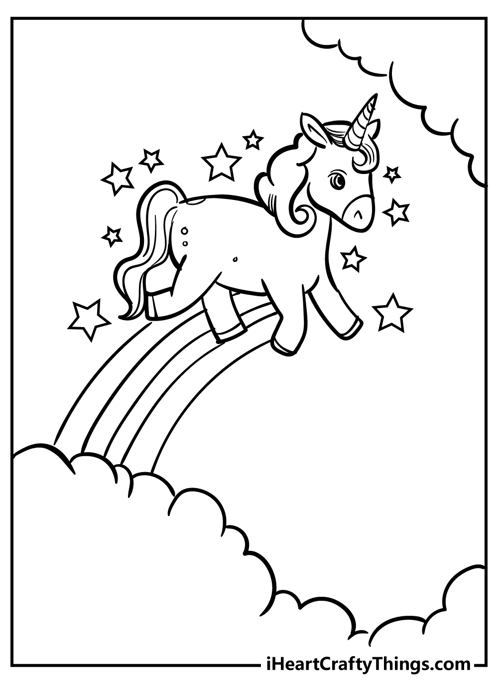 hard coloring pages of unicorns