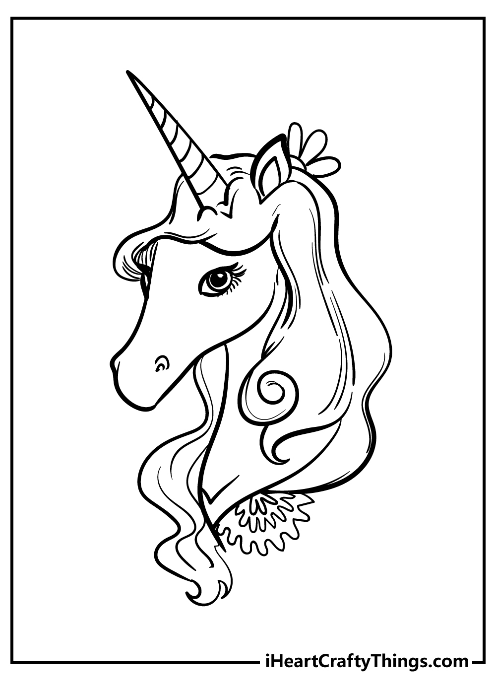 7600 Collections Coloring Pages Unicorn Face  Latest HD