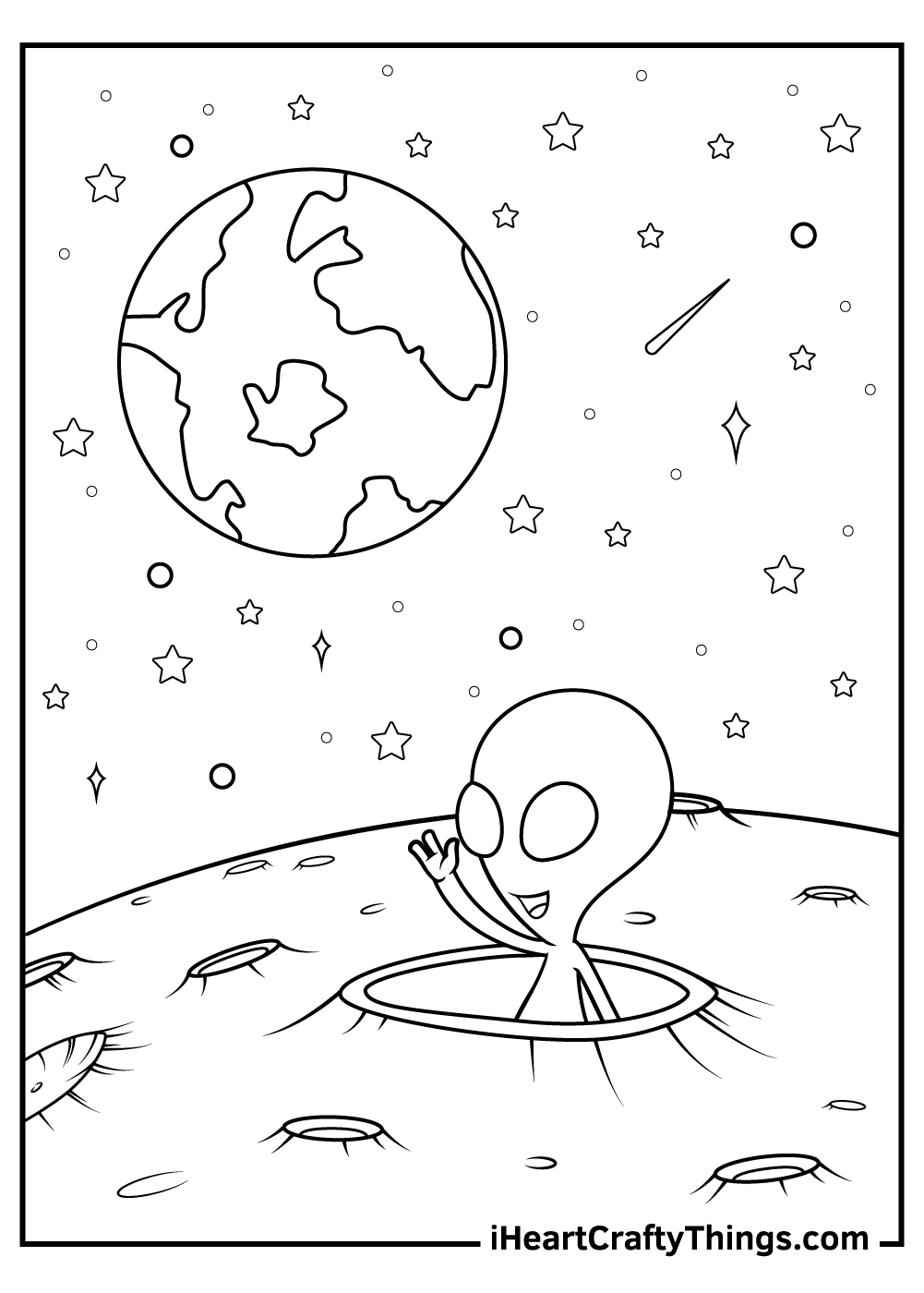 alien coloring pages for preschoolers