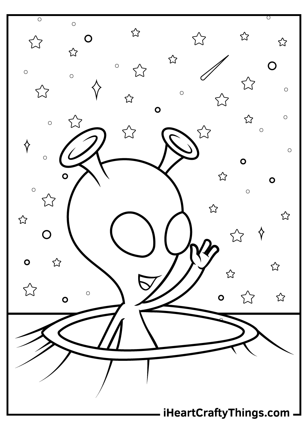 funny alien coloring pages free printable pdf