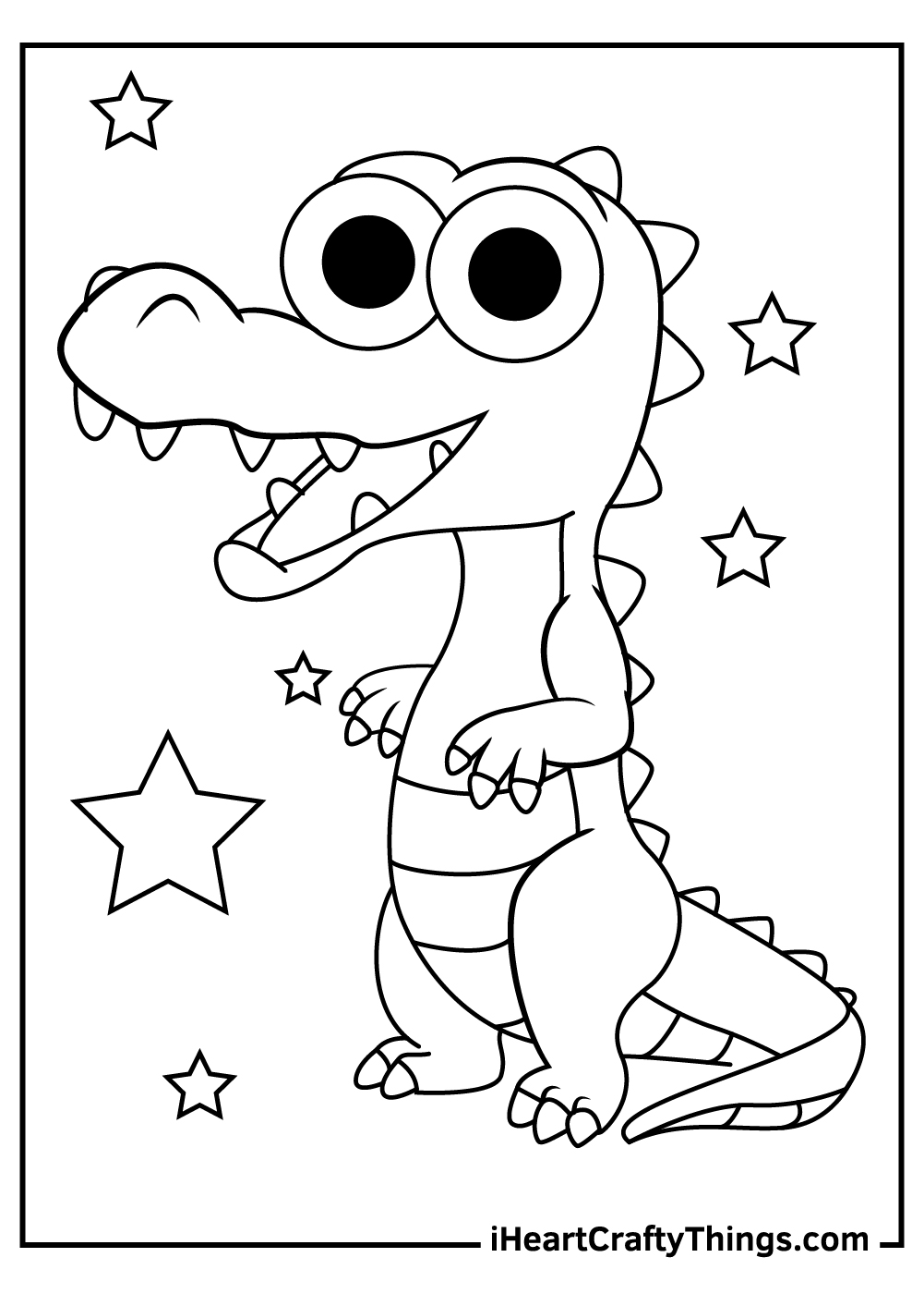 alligator coloring page for kids