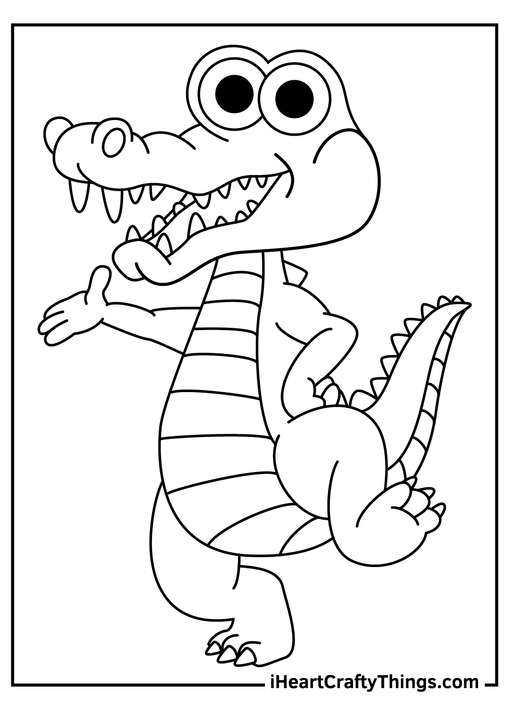 cute alligator black and white free download sheet