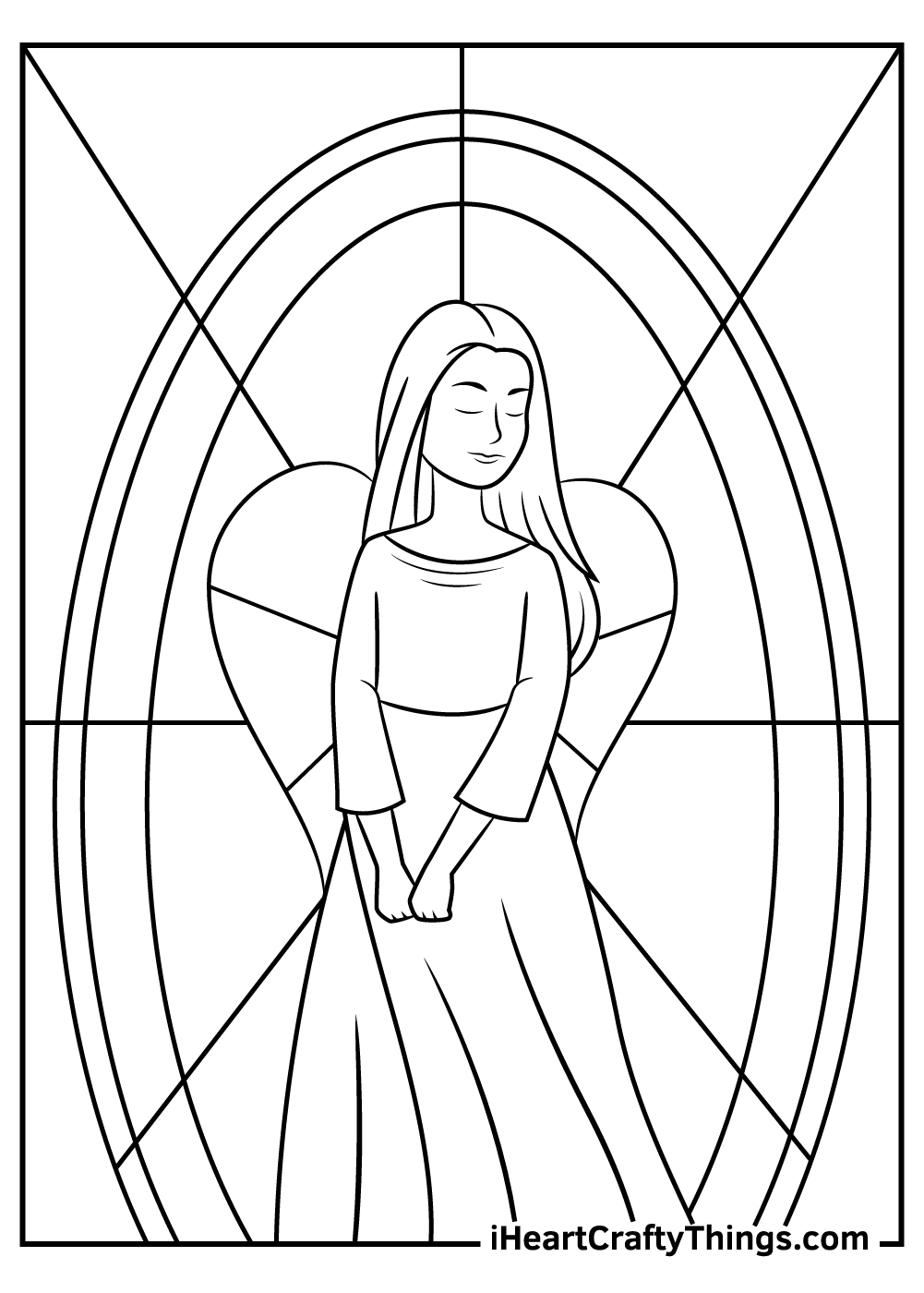 DIY COLORING Page - Instant PDF Digital Download - Printable Coloring Page  - Angels Dance - Angel Flowers Butterflies - Adults - Children