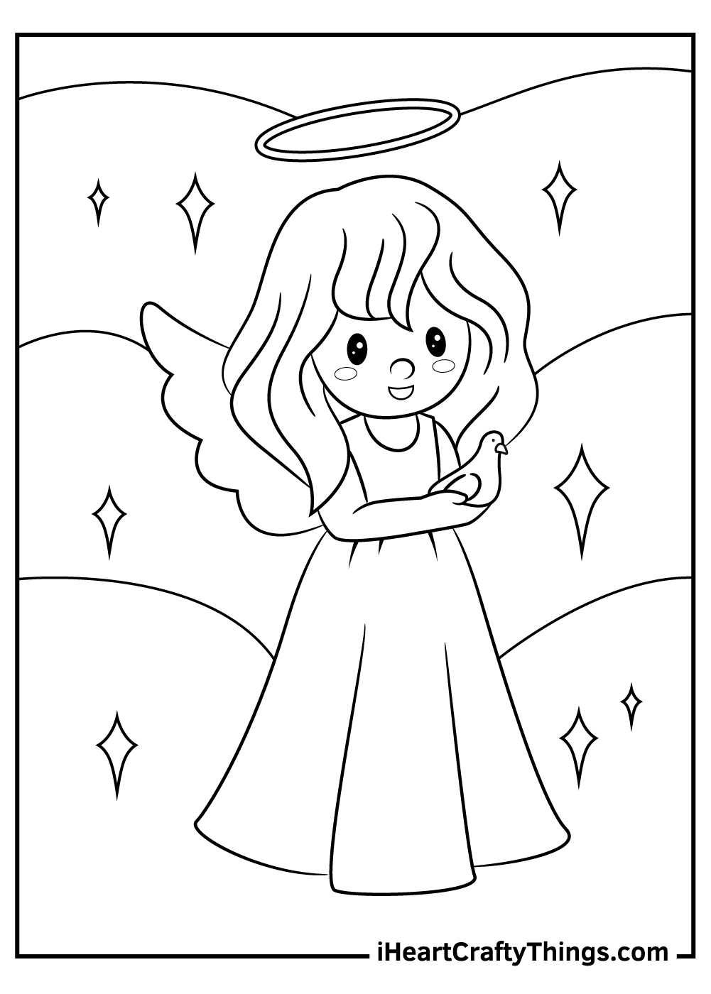 angel drawings for kids with color