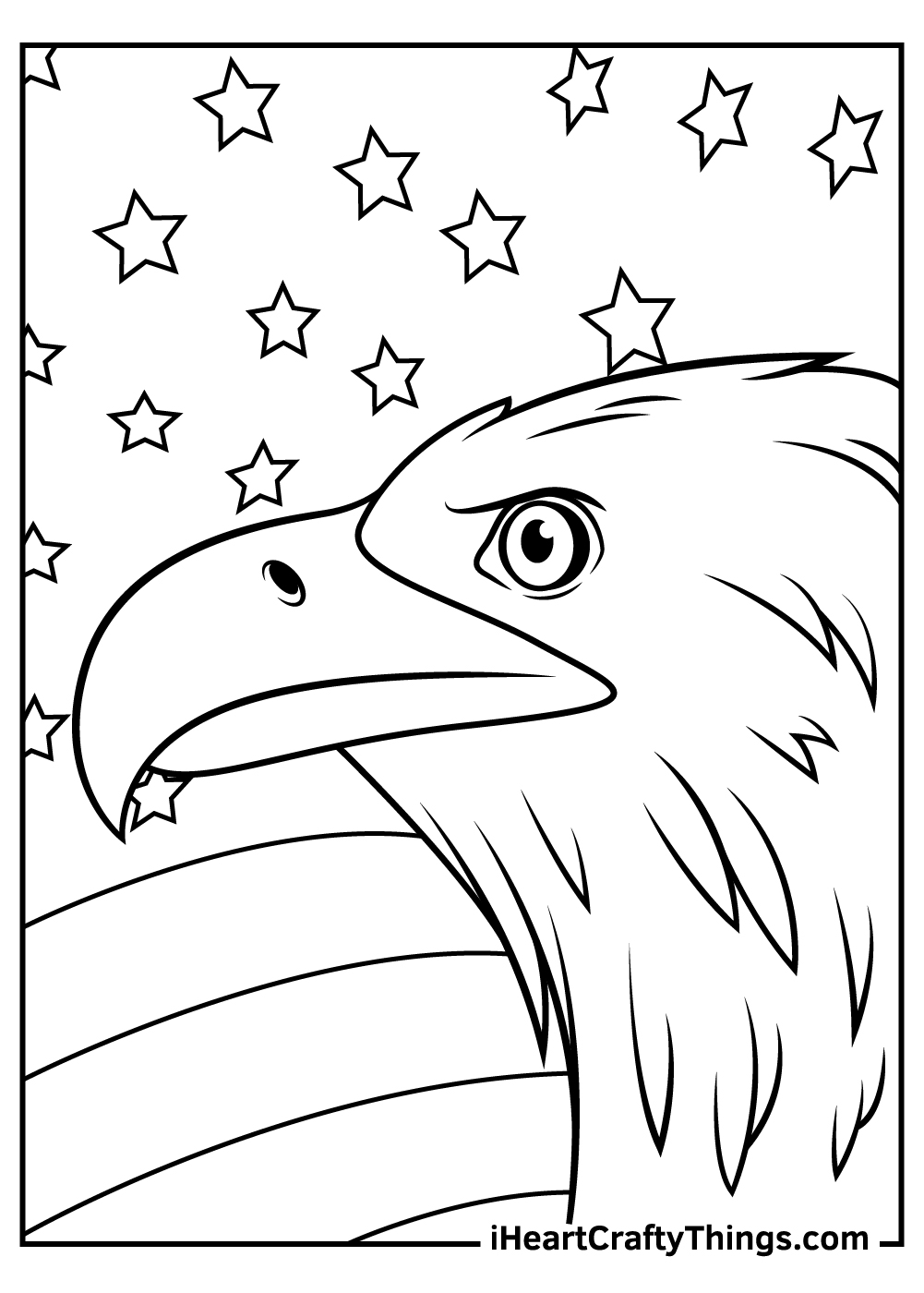 Coloring Pages Bald Eagle And Us Flag